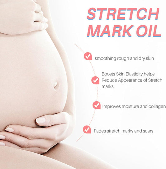 Stretch Mark Pregnancy Massage Oil, Stretch Mark Oil, Skincare Oil for Improve Stretchmarks, Pregnancy Skin Care Fade Stretch Marks, Body Moisturizer for Dry Skin, First Time Mom Gift 30 ml