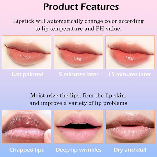 BINGBRUSH Korean Magic Lipstick Color Change Changing Lip Tint Tinted Stain Gloss Balm Long Lasting Waterproof Moisturizer (212#)