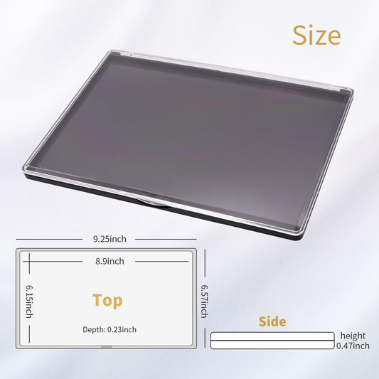 Magnetic Makeup Palette with Clear Top, Empty Eyeshadow Pan Dispensing Storage Box with 40Pcs Adhesive Metal Stickers for DIY Cosmetics Blush Powder(XL Large - 9.25"x6.57")