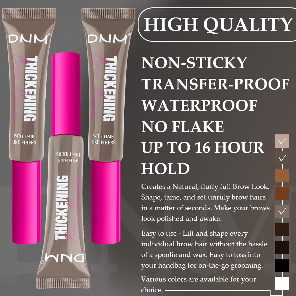 Tinted Thickening Brow Mascara,Brow Fast Sculpt,Waterproof, Transfer-proof, Brush to Fill in Eyebrows and Cover Gray Hairs - Cruelty Free (3pcs 01 Taupe &02 Cool Blonde &05 Cool Ash Brown)