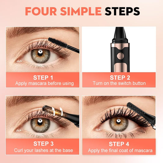 Heated Eyelash Curler, 2025 New Electric Eyelash Curler, Portable USB Type-C Makeup Tools for Travel,Women (Black*2)