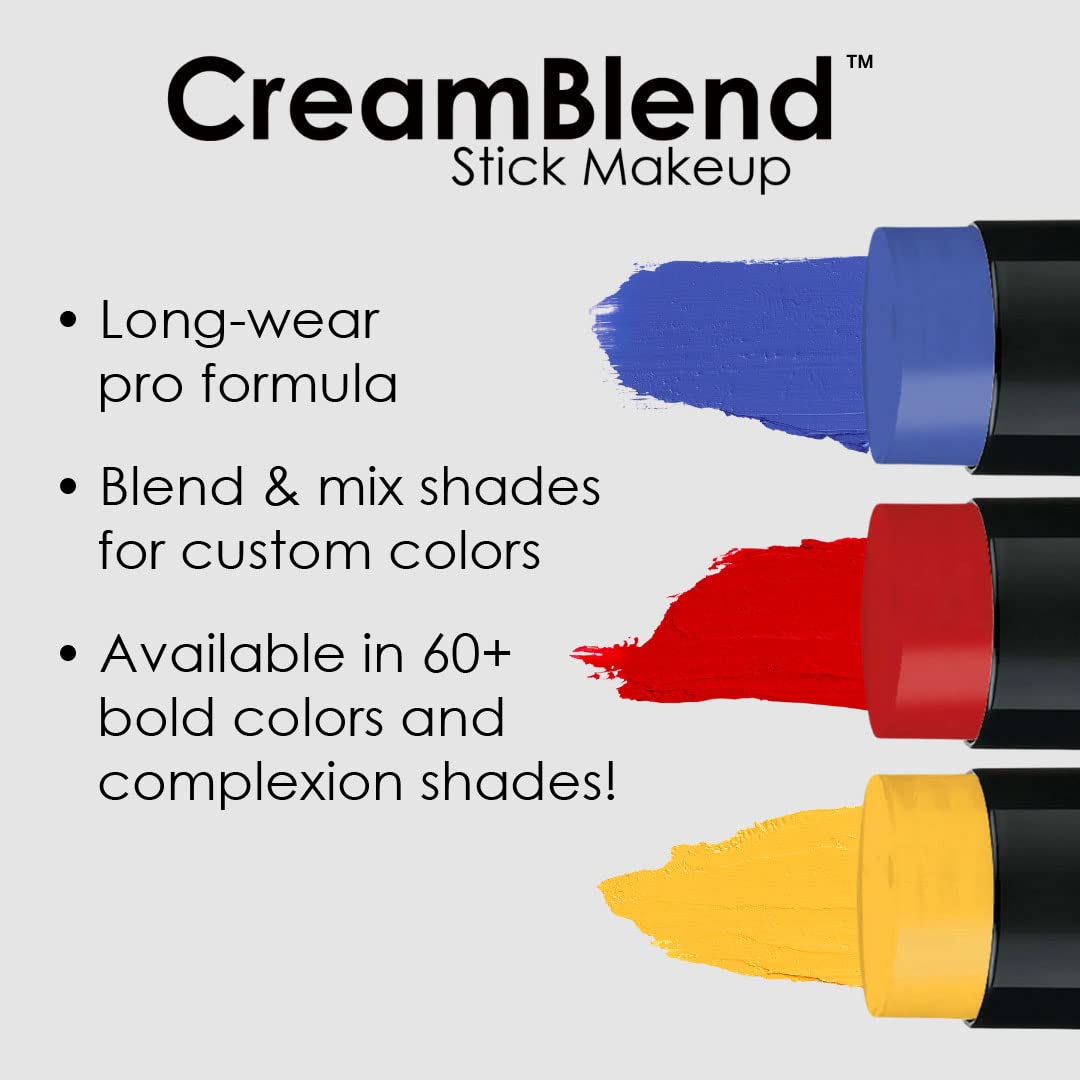 Mehron Makeup CreamBlend Stick | Face Paint, Body Paint, & Foundation Cream Makeup | Body Paint Stick .75 oz (21 g) (Really Bright Red)