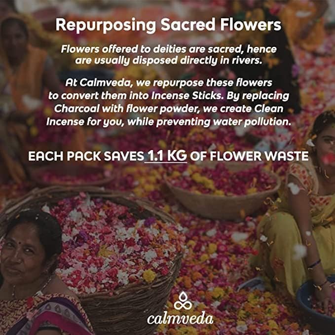 Madurai Jasmine Incense Sticks Exotic - Sensual Aroma (80 Sticks) Charcoal Free Incense, Made from Upcycled Flowers | Rich Decadent from Green, Fruity Yet Creamy Floral | Kama or Love Incense Sticks