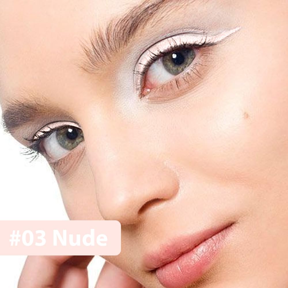 evpct 2Pcs Nude Color Gel Glitter Eyeliner Pencils Set for Women Waterline Waterproof Smudge Proof lapiz de ojos delineador de ojos contra el agua Eye Liner Makeup