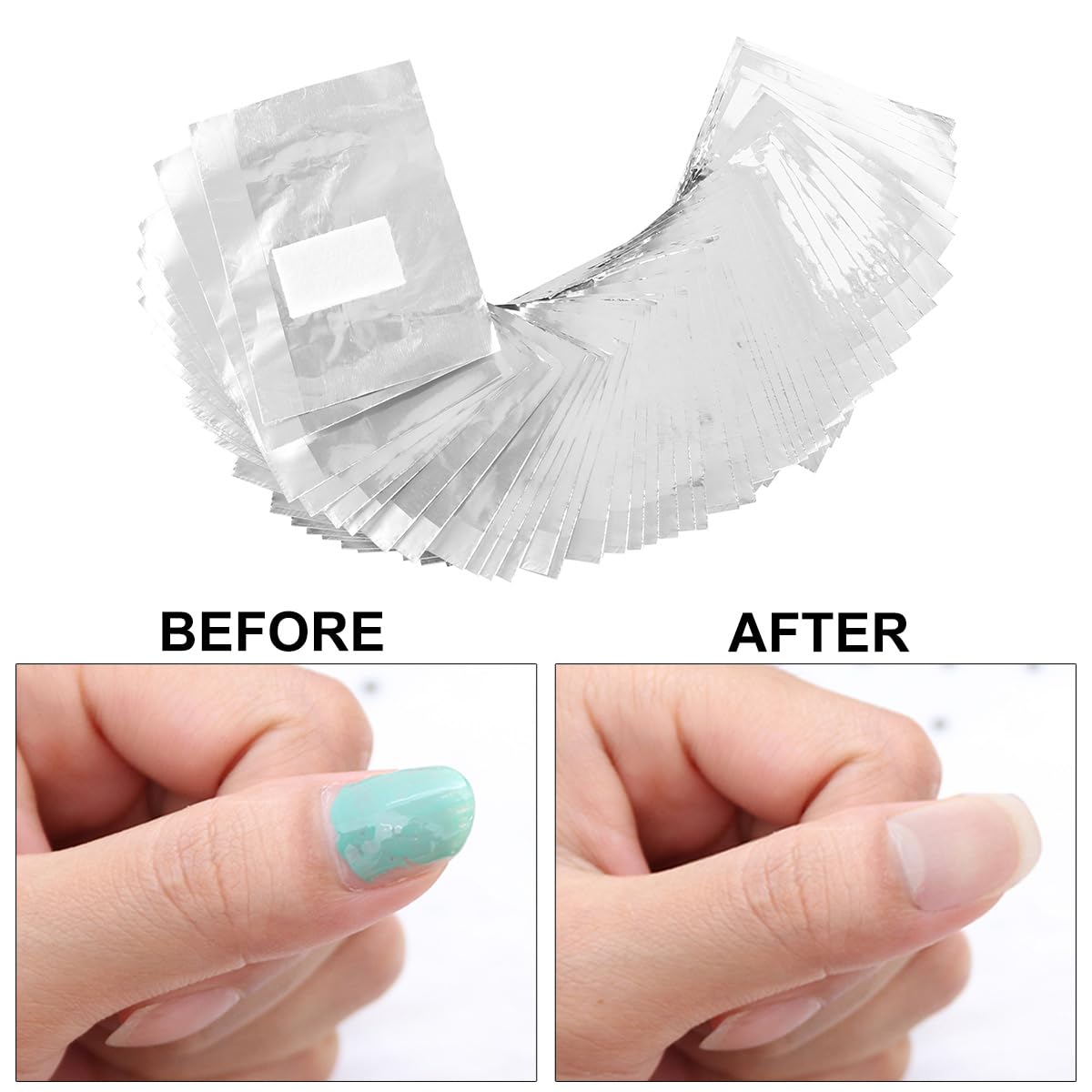 500Pcs Nail Polish Remover Gel Nail Foil Wraps Aluminium Soak Off Foils Cotton Pads Gel Nail Polish Wraps Removal Tool Kit Finger Nail Polish Remover with Lint Free Lager Cotton Pad(500PCS)
