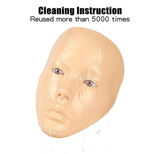 Makeup Practice Mannequin Face, 5d Reusable Silicone Makeup Practice Board Full Face with Makeup Brushes Sponge Set and Eyeshadow Board Makeup Kit for Makeup Artist, Girl's Gift Or Professionals