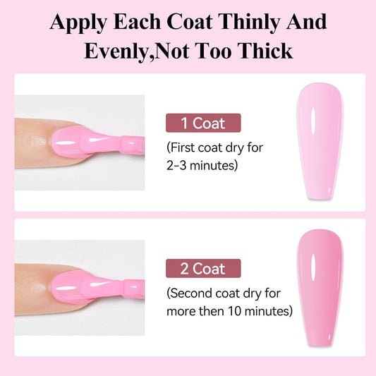 Nail Polish Light Pink Quick Dry Nail Lacquer Sheer Color, Regular Barbie Pink Fast Dry Fingernail Polish Bulk Non Gel Long-Lasting DIY Salon Gift For Women