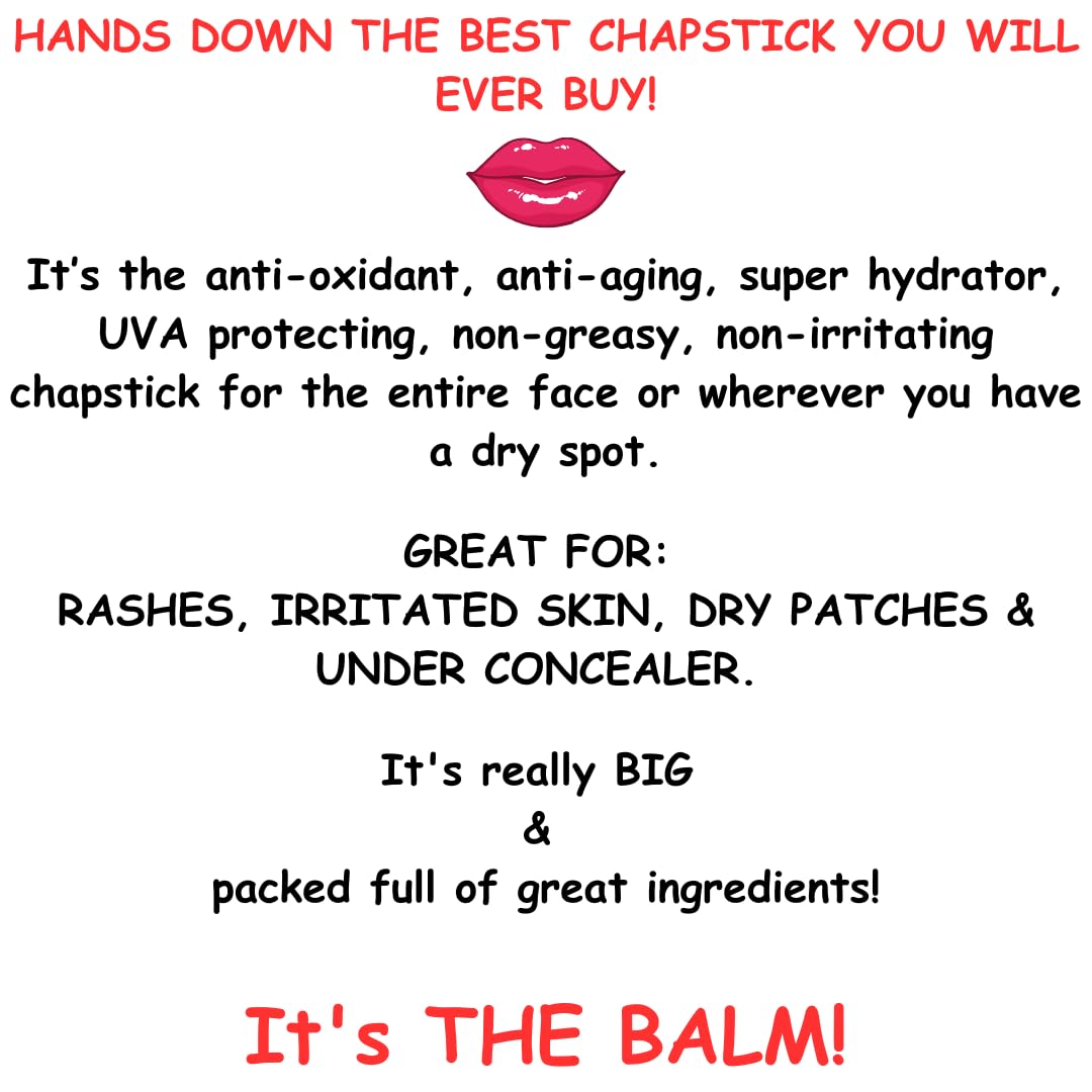 Balm Lip Moisturizer for Dry Lip Care - Organic Lip Balm for Chapped Lips - Anti-aging - UV protecting Lip Repair for Hydrating Lips Oversized - Best Balm - Original .5oz