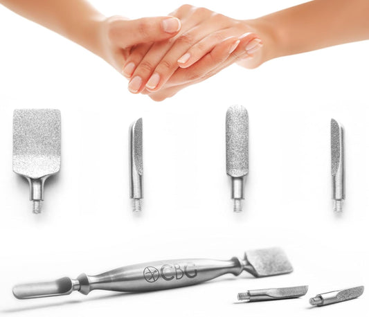 Nail Care & Cuticle Remover Tool with Interchangeable Attachments, At Home or Travel Ready, Gentle Cuticle & Hangnail Grooming for Finger Nails & Toe Nails