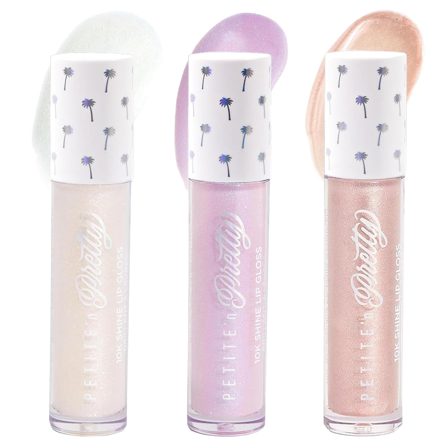 Petite 'N Pretty 10k Shine Lip Gloss Trio Set - Makeup for Kids, Tweens, Teens - High Shine, Lightweight, Made in the USA (Shell Shocked, Diamond Heist, Glow Down)