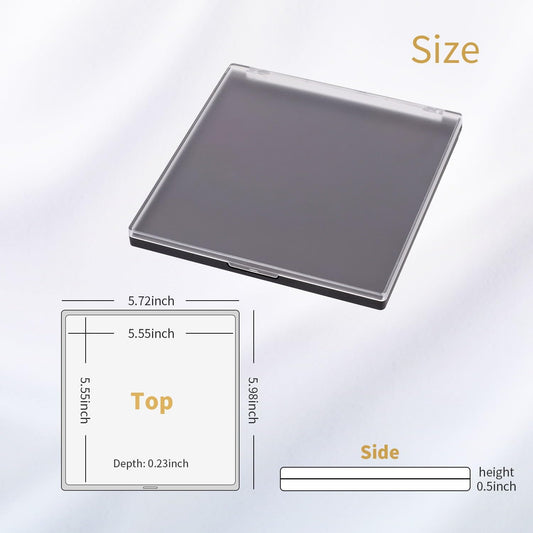 AJLTPA Magnetic Makeup Palette with Frosted Clear Top, 3Pack Empty Eyeshadow Dispensing Storage Box with 60Pcs Adhesive Metal Stickers for DIY Cosmetics Powder-5.72”X5.98”Palette