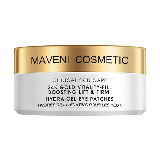 24k Gold Vitality-Fill Eye Patches (30 Pairs)|Anti-Aging Hydra-Gel Under Eye Patches, Boost Lift & Firm the Look of the Eye Area|Eye Patches for Puffiness,Bags,Dark Circles Under Eyes|Gold Pure Luxury