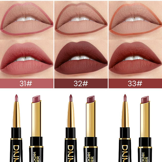 evpct 3Pcs Matte Lip Liner and Lipstick Combo Set Kit for Women, Magic Lipstick 24 Hours Original Lip Liner Makeup Stain Gloss Plumper Long Lasting Waterproof and Smudge Proof labial,31#32#33