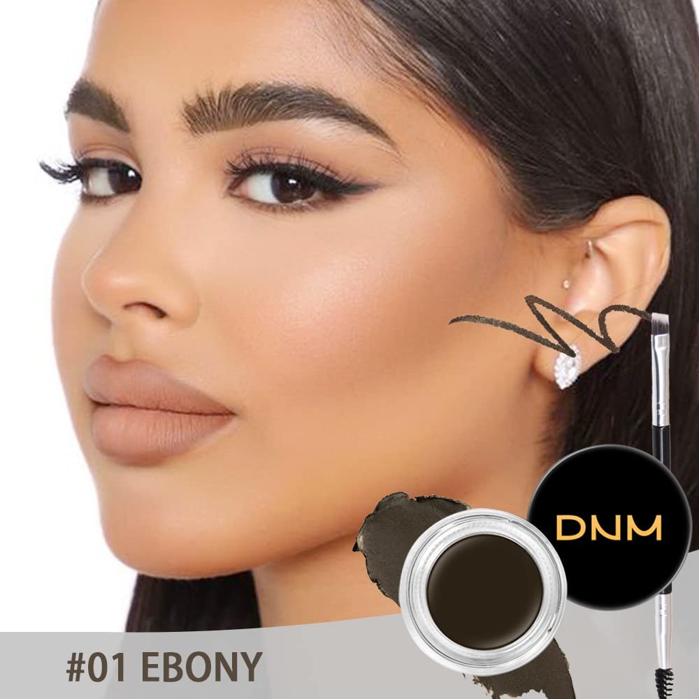 evpct Ebony Eyebrow Powder Pomade Gel Shaper Makeup Kit with Dual-ended Brush, Eyebrow Stencils Kit for Women Shaping, Eye Brow Pomade Stencil Shaper Tinting kits for Women, Long Lasting Waterproof