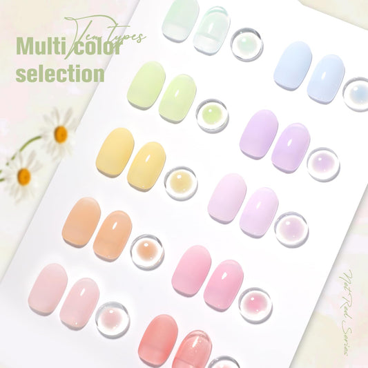 Jelly Pastel Gel Nail Polish Set 10Pcs Candy Colors Collection,Translucent Spring Summer nail gel polish Manicure at Home DIY Easter Mother's Day Gifts