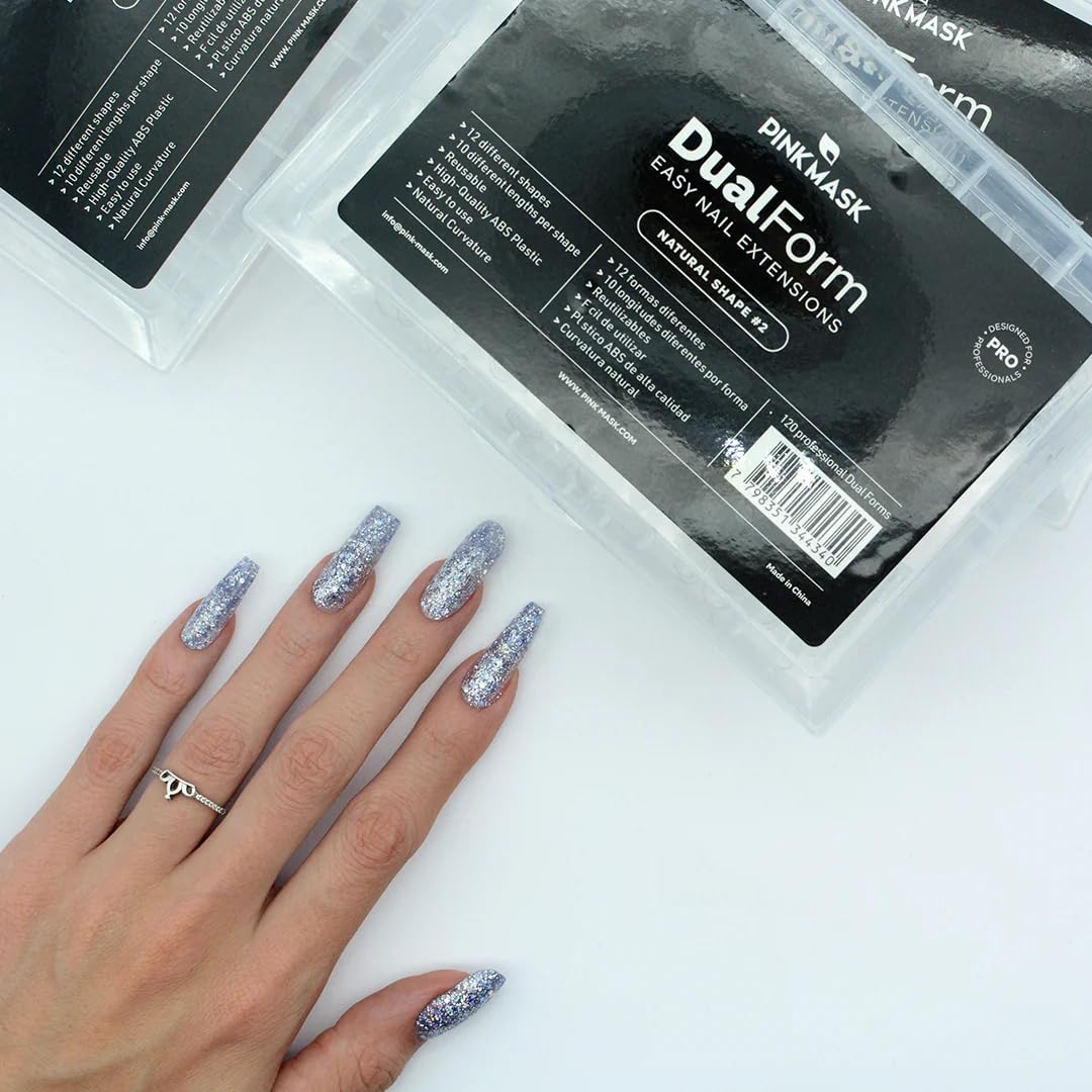 Professional Dual Forms - Square - 120 Units for Nail Extensions