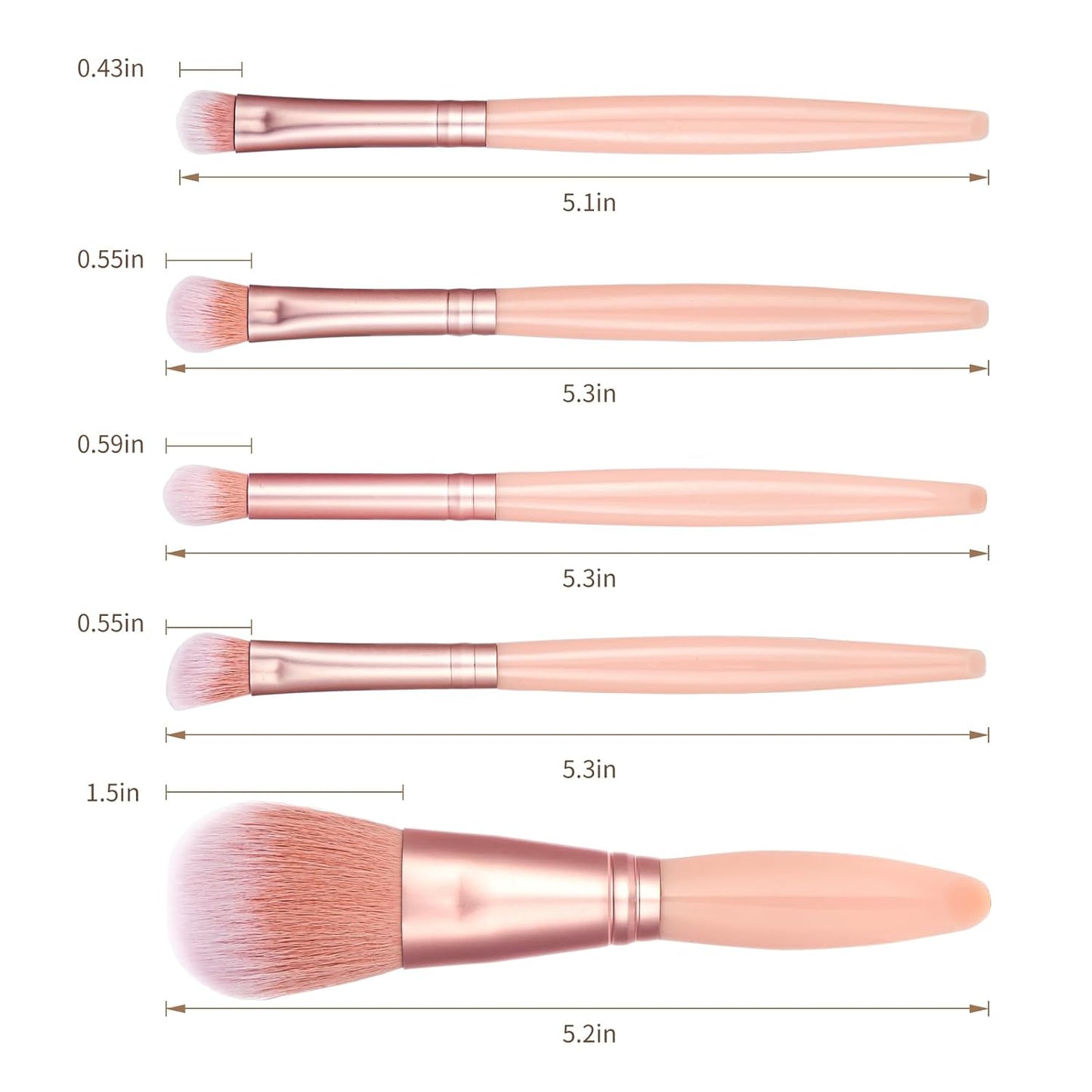 Mini Makeup Brushes Travel Set - Eyeshadow & Eye Shadow Brushes, Travel Makeup Brush Case