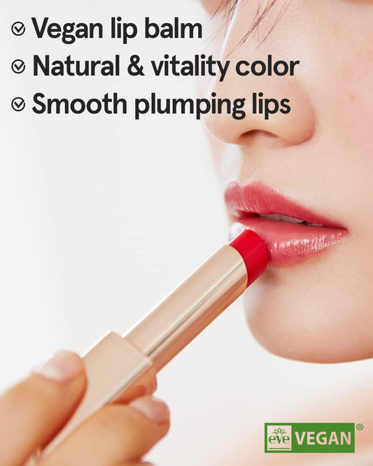 ATHÉ Authentic Lip Balm 07 MERRILY (Tinted), Lightweight Wear & Plumping Lips without Stickiness, Moisturizing & Nourishing Plant-Based Vegan Chapstick for Dry, Petrolatum Free, Cruelty-Free