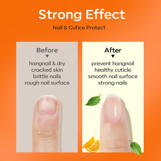 modelones Cuticle Oil for Nails Orange Nail Oil for Growth and Strength Nail Growth Oil Cuticle Care Quick Dry Nail Care Moisturize and Strengthen Damaged Nails 15ml 0.5Fl Oz