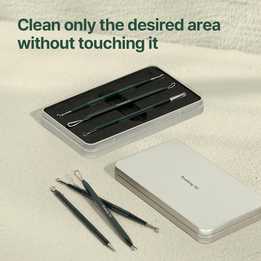 Pyunkang Yul PKY Zit Extractor Set, Tin Case Included, Extractor Tools for Zit Removal on Face, Stainless Steel Slip Free Use (3 Piece Kit)
