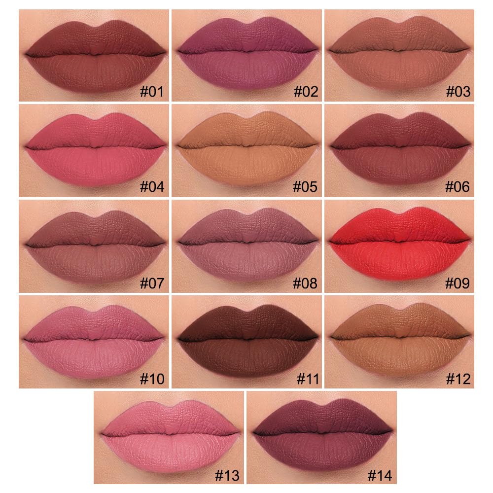 Longwear Liquid Lip Liner Stain Marker Pen Long Lasting Waterproof, Chocolate Cocoa Dark Red Brown Matte Semi Permanent 24 Hour Lip Liner and Lipstick Combo, Color Stay Lipliner Lips Stain peel off 11