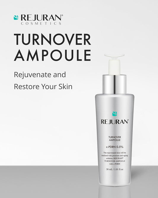 REJURAN® Turnover Ampoule, c-PDRN® – Original Salmon DNA PDRN Face Serum for Rejuvenation, Firming, Hydration & Youthful Glow, Refines Skin Texture. Korean Skincare (1.01 fl oz)