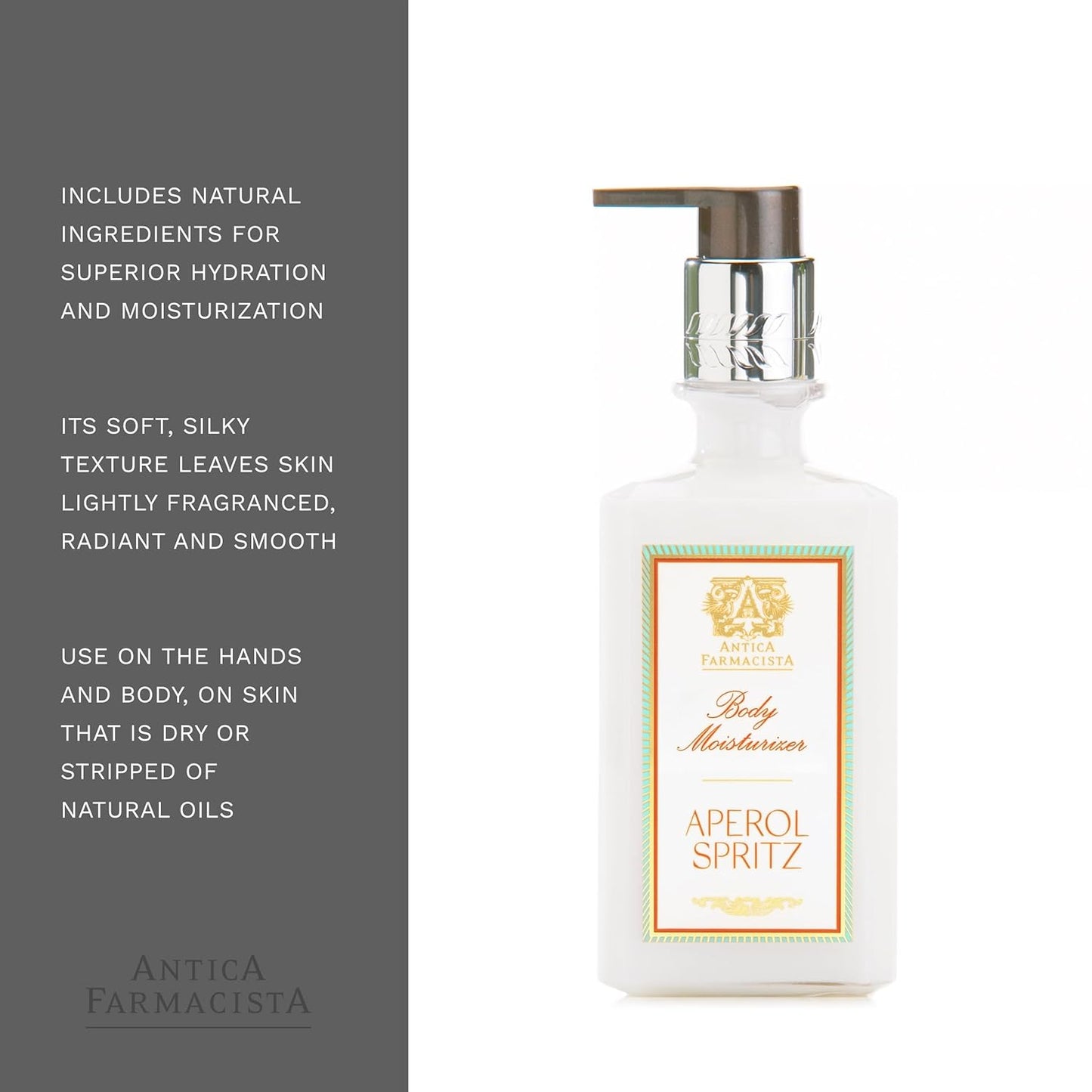 Antica Farmacista Body Moisturizer - Moisturizing Scented Lotion - Premium Body Moisturizer - Luxury Gift for Women & Men - Hand & Skin Hydration - Aperol Spritz, 10 Fl Oz