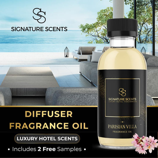 Luxury Hotel Fragrances - Hotel Fragrance Oil - Diffuser Oil Blends for Aromatherapy (Parisian Villa) 4.05 Fl Oz (120ml)