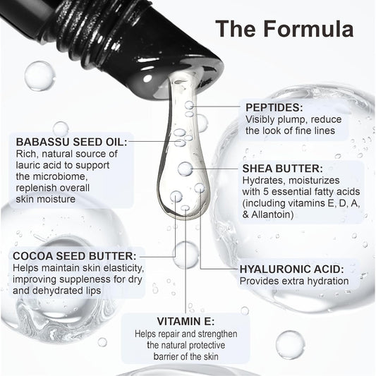 Deep Hydrating Lip Butter Balm | Plump & Nourish with Shea Butter, Vitamin E, Peptides & Hyaluronic Acid | Vegan, Non-Sticky, Anti-Aging Lip Treatment Care | 2-Pack (Clear-Unscented)