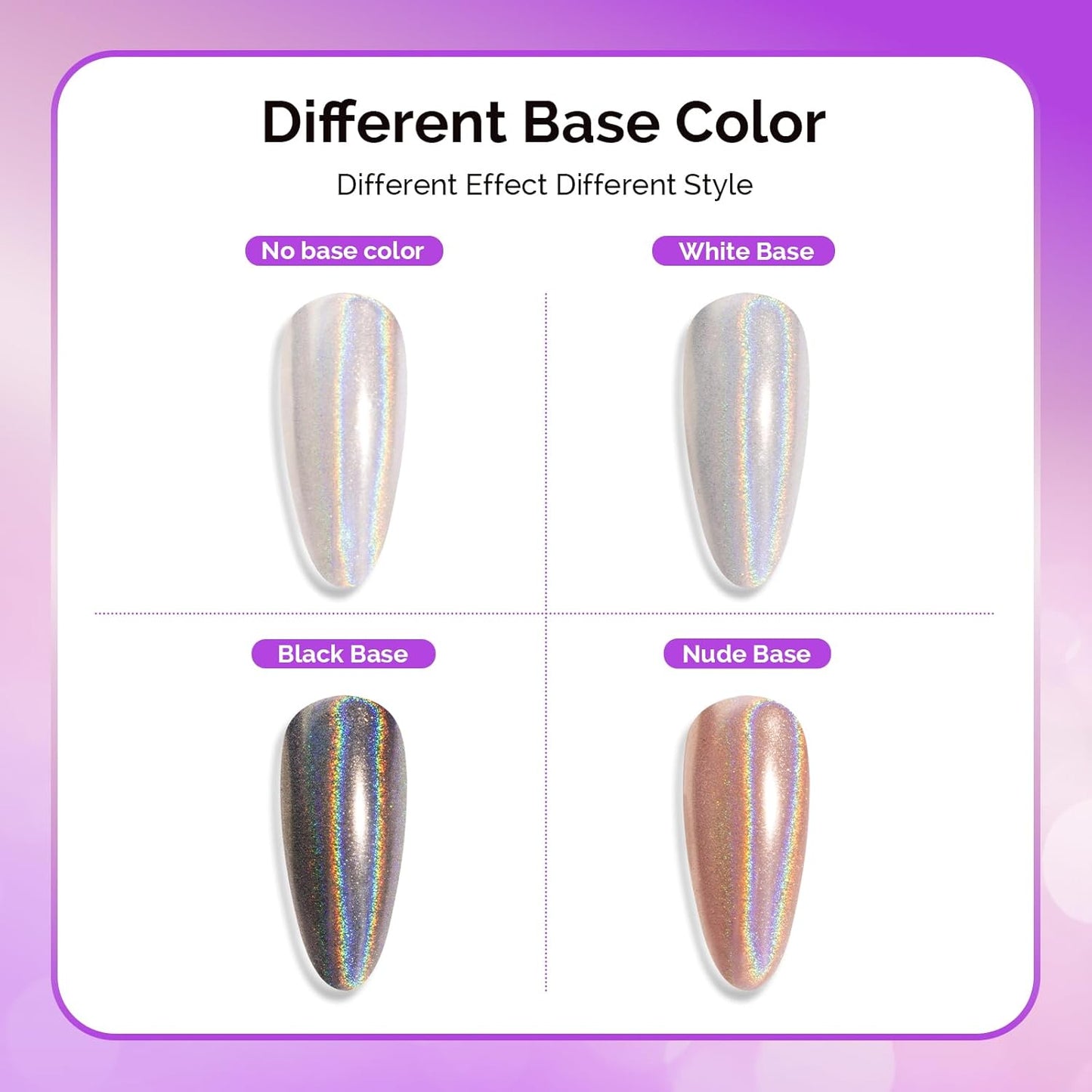 MelodySusie Chrome Nail Powder for Gel Nails,Holographic Laser Silver Metallic Mirror Effect Pigment Stylish Fine Glitter for Home DIY Salon Use Visit The MelodySusie Store