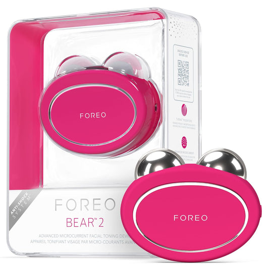 FOREO Bear 2 Advanced Toning Microcurrent Facial Device -Face Sculpting Tool - Firm & Contour - Non-Invasive - Increases Skin Care Absorption - Fuchsia