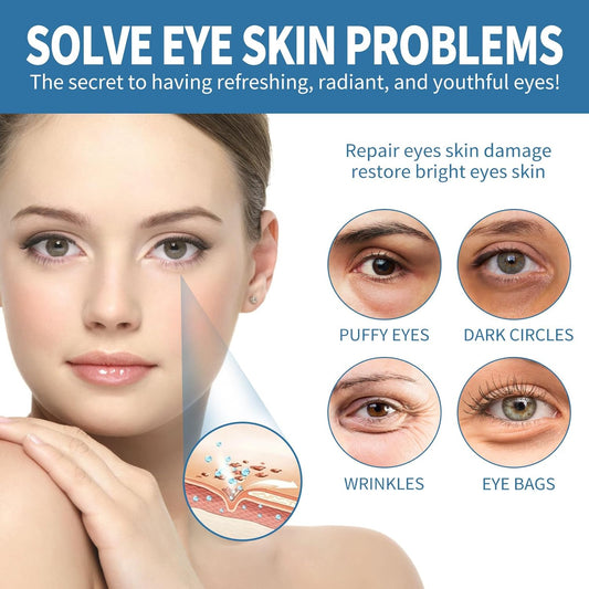 Anti-Aging Under Eye Patches Strong Adhesion Eye Patches for Puffy Eyes and Dark Circles Deep Hydration Eye Gel Pads with Marine Collagen Hyaluronic Acid and Pearl Extract,6 Pairs