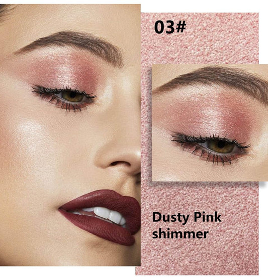 evpct Dusty Pink Champagne Single Eyeshadow Palette, Rose Gold Ice Pink Nude Glitter Cream Eye shadow Palette Singles Brightener Makeup for Older Women, High Pigment Waterproof Monochrome Eyeshadow