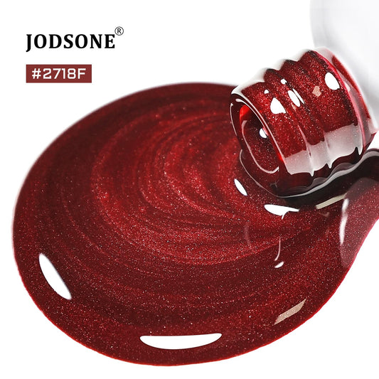 JODSONE 16.5ml Red Cat Eye Gel Nail Polish,Glitter Burgundy Red Cat Eye Magnetic Reflective Translucent Need U V Curing at Home Salon Design