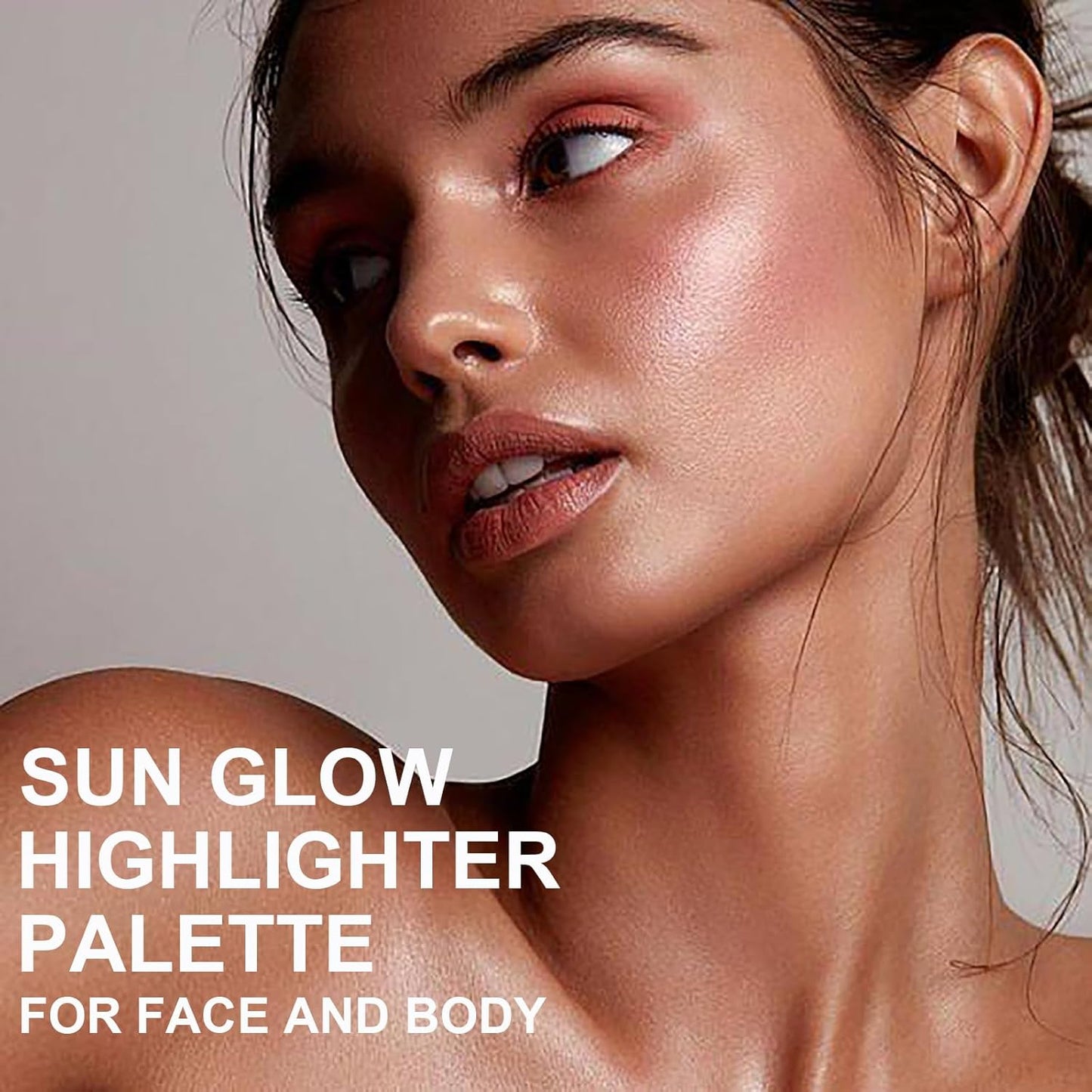 Face Highlighter Palette with Mirror, 8 Colors Glitter Eyeshadow Palette, Diamond Shimmer Glow Contour Palette for Face Highlighters & Luminizers, Long Lasting, Makeup Brush Include