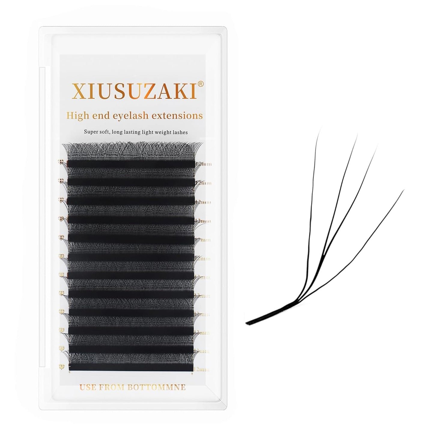 W Lash Extensions 4D Eyelash Extensions W Shape 0.07mm Thickness L Curl 15mm Premade Fans W Lashes Individual Lashes Matte Black 12 Rows False Eyelashes Volume Lashes(W-4D-0.07-L,15mm)