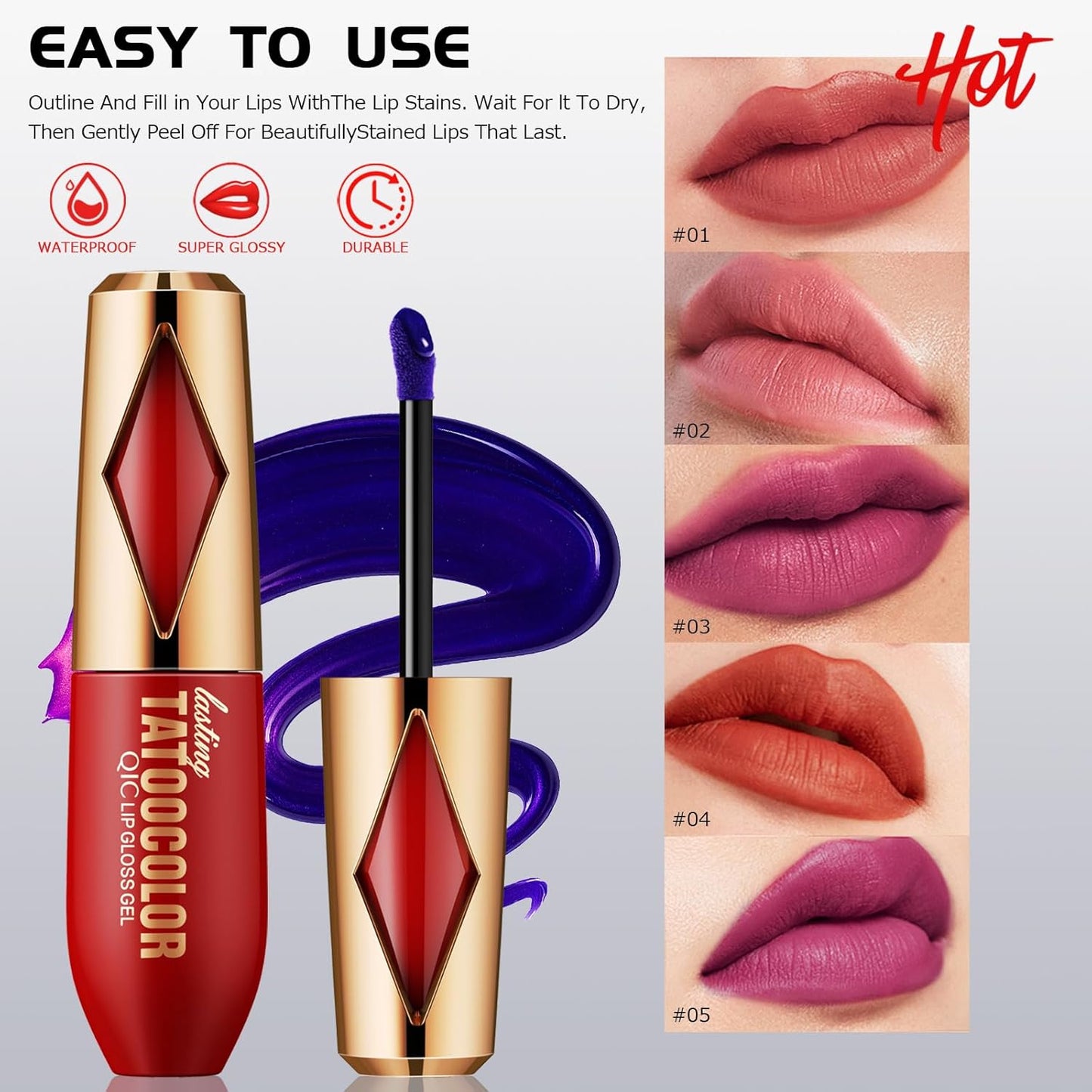 Peel Off Lip Stain -Lip Stain Peel Off Masque - Long Lasting, Waterproof and Transfer Proof Nude Lip Tint, Matte Finish Peel Off Makeup