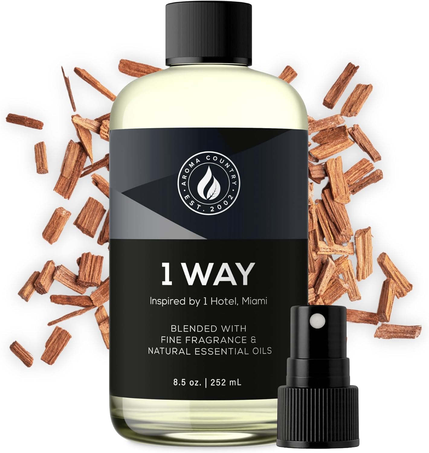 Aroma Country 1 Way Diffuser Oil - Luxury Hotel Santal Fragrance Oil for Diffuser Refill, Sandalwood Home Aroma Diffusers & Room Spray - My Way Premium Aromatherapy Oils & Home Scent (8.5 Fl Oz)