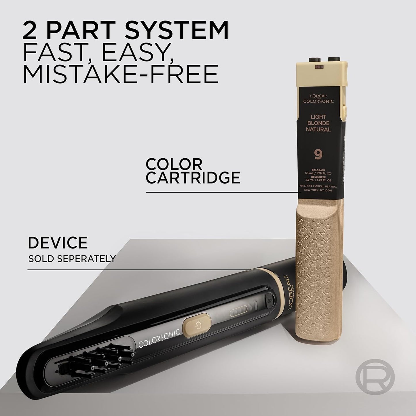 L'Oreal Paris Colorsonic Permanent Hair Dye Coloring Device for Root Touch Up, All Over Color, and Gray Coverage, Mistake-Free Application (Hair Color Cartridge Sold Separately)