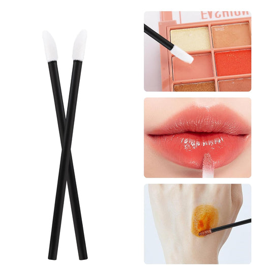 300 Pcs Disposable Lip Brushes, Lipstick Lip Gloss Wands Applicator Tool Makeup Beauty Tool Kits - Black