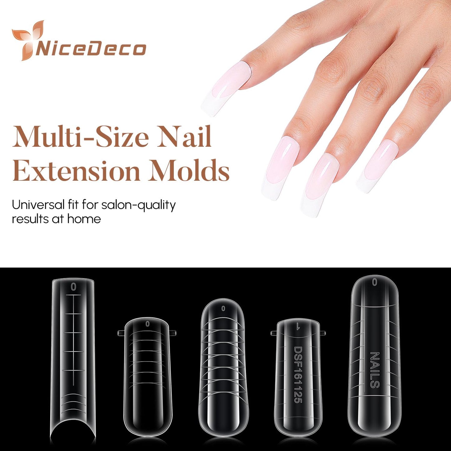 Poly Extension Gel Dual Nail Forms, 120pcs Nail Molds for Builder Extension, 5 Style 12 Size Dual Forms for Gel Nail Tips Nail Art Design Salon DIY Kit 2