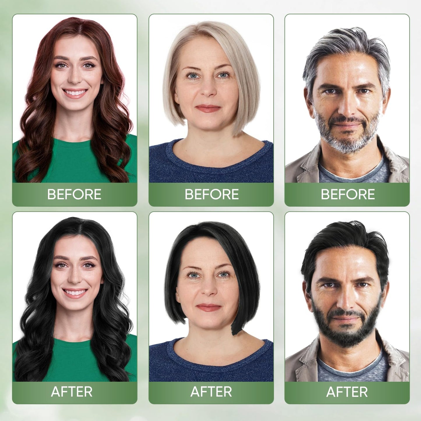 Dark Tea Hair Dye Shampoo for Women & Men, Gray Coverage Herbal Natural Ingredients 3 In 1 Color Shampoo