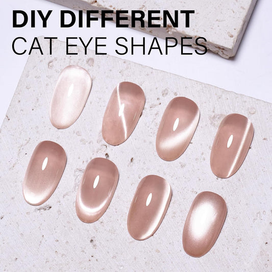 AILLSA Glass Cat Eye Gel Nail Polish, 15ml Nude Glitter Jelly Sheer Gel Polish, Translucent Magnetic Shimmer Sparkle Nail Art U V Salon 0.5 OZ GF38