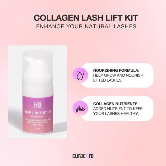 Curacoro Lash Lift Collagen Nourishing Lotion - Professional Eyelash Perm Kit, Semi-Permanent Lash Curling, Nourishing Collagen, Hygiene Safe & Easy to Clean Professional Use (Step 4)