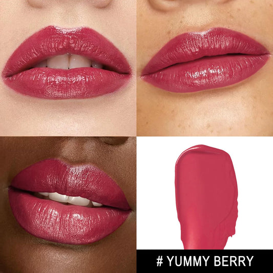 MAKI YIKA Moisture Berry Red Lipstick for Women Hydrate Lip Gloss for Dry Cracked Lips Weightless Glossy Lip Color Juicy Finish,MA057 Yummy Berry