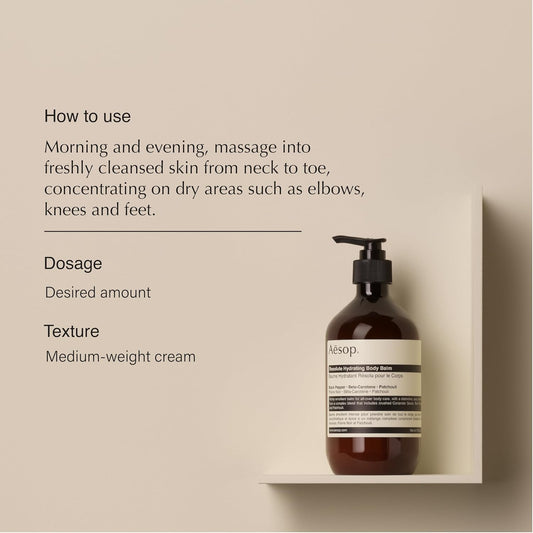 Aesop Resolute Hydrating Body Balm | Supple, Smooth Skin | Emollient Rich With Shea Butter, Wheat Germ Oil and Sweet Almond Oil | 16.9 oz / 500mL