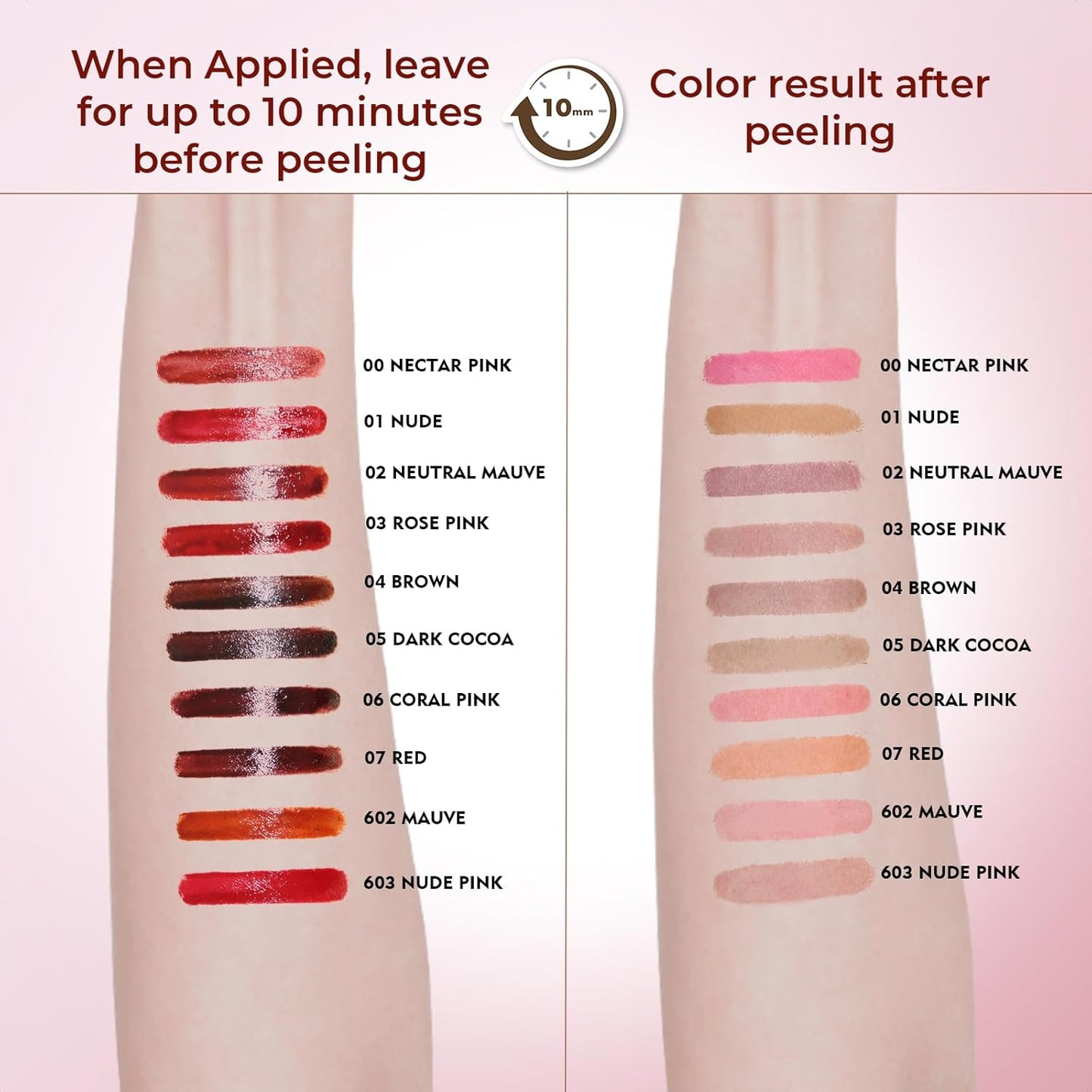 Lip Liner Stain Peel Off with Tweezer, Long Lasting Matte Lip Tattoo, Highly Pigmented Color Lip Makeup, Waterproof, Transfer-proof Lipstain for Women, for All Skin Types 07