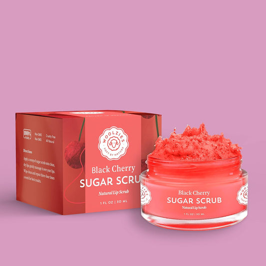 Sugar Lip Scrub | Ultra-Hydrating Exfoliator & Moisturizer for Dry or Chapped Lip | Shea Butter and Raw Sugar Scrubs | Pure & Natural | 1 Fl Oz (Black Cherry)