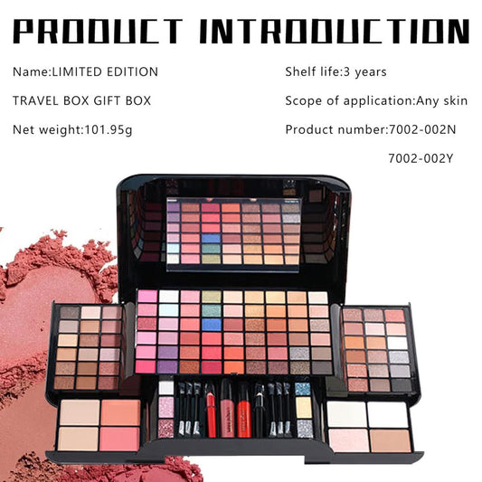 Makeup Sets, Multifunction Makeup Palettes with Mirror, 90 Color Eyeshadows/Compact Powder/Sequins/Bronzing Powder/Highlighter/Lip Color, Makeup kit for Women Full Kit - #B