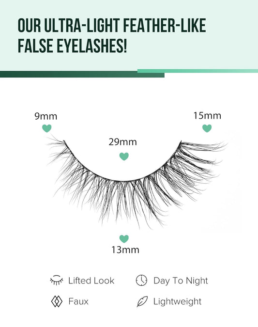 Cat Eye Lashes Short Strip Lashes Natural Looking False Eyelashes Wispy Fake Lashes Fluffy False Eyelashes Think Eye Lashes Pack 7 Pairs
